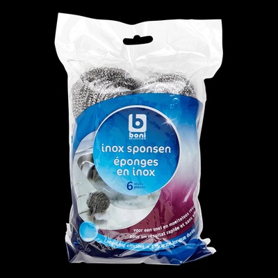 Esponjas Belgas de Acero Inoxidable, 6 unidades