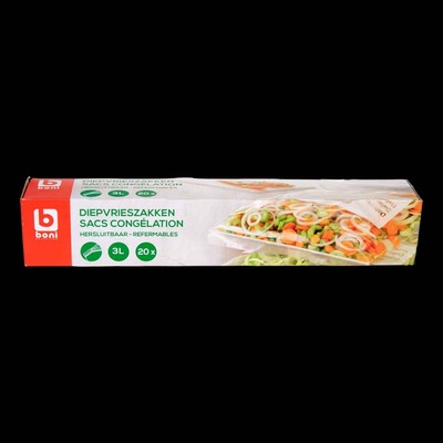 Bolsas Belgas Reutilizables para Congelar 3 litros, paquete de 20 unidades