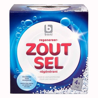 Sal Belga especial para Maquinas lavavajillas 4 KG (4 Bolsas de 1 KG)