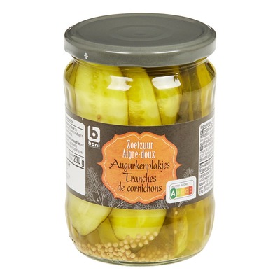 PEPINILOS AGRIDULCES EN REBANADAS 530 GR