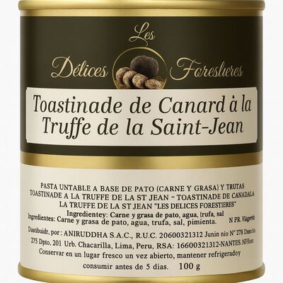TOSTiNADE PATO CON TRUFA DE SAINT JEAN 100GR, HECHO EN FRANCIA
